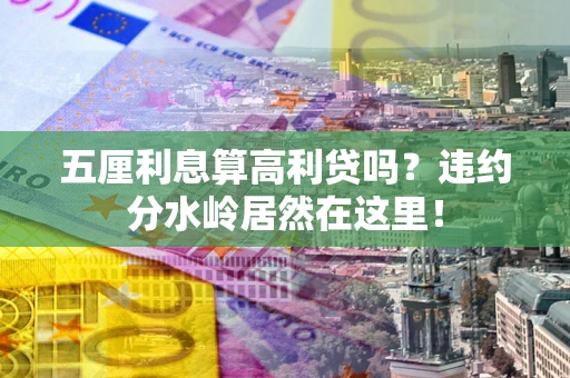 武汉五厘利息算高利贷吗？违约分水岭居然在这里！