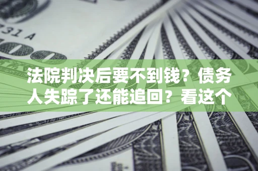 武汉法院判决后要不到钱？债务人失踪了还能追回？看这个方法！