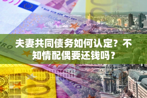 武汉夫妻共同债务如何认定？不知情配偶要还钱吗？