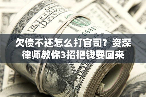 武汉欠债不还怎么打官司？资深律师教你3招把钱要回来