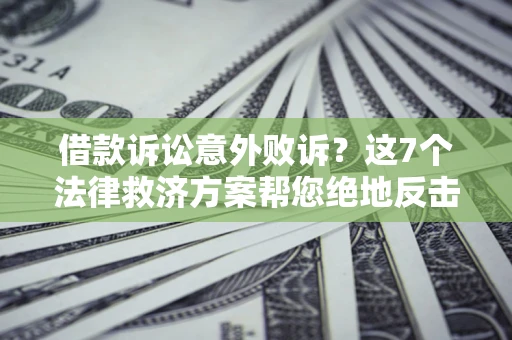 武汉借款诉讼意外败诉？这7个法律救济方案帮您绝地反击！