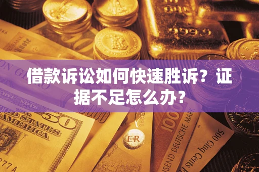 武汉借款诉讼如何快速胜诉？证据不足怎么办？